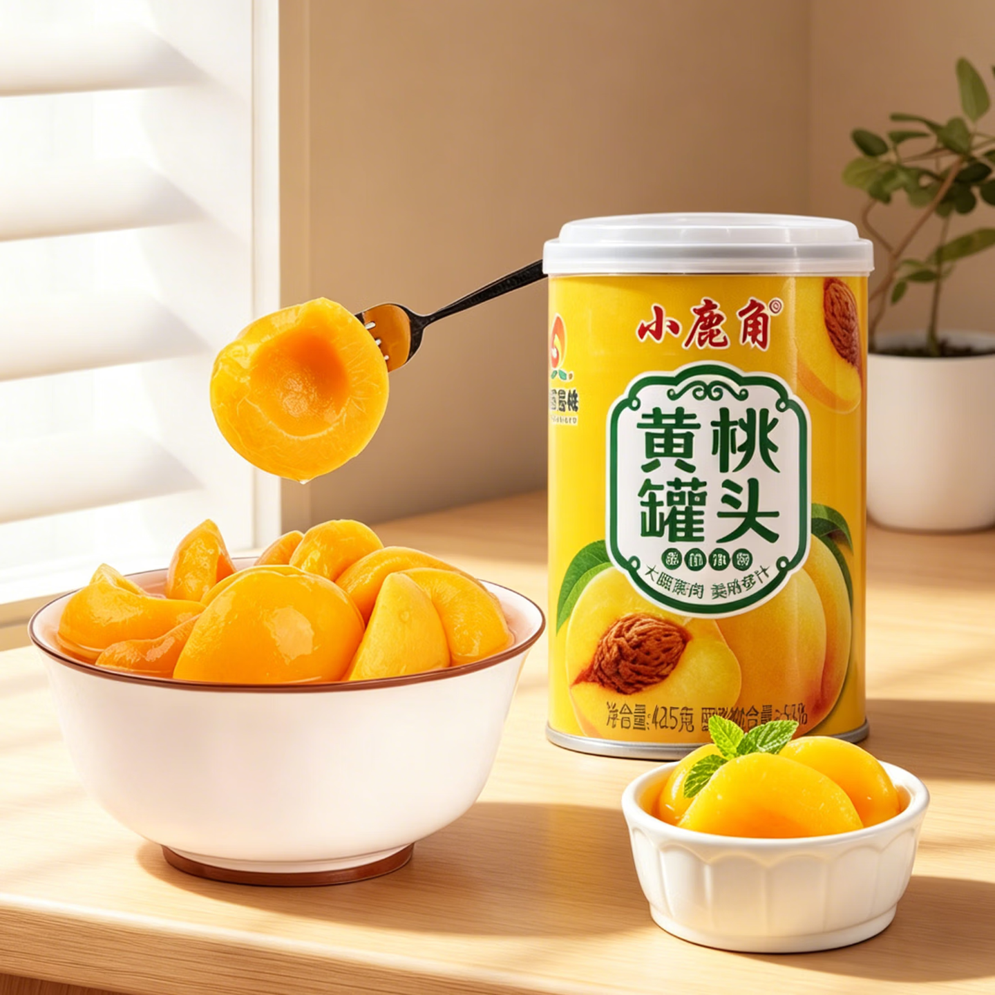 小鹿角425*12罐铁罐黄桃罐头果肉浓郁口感Q甜多汁橘子梨子什锦多种口味 425g*12罐橘子罐头