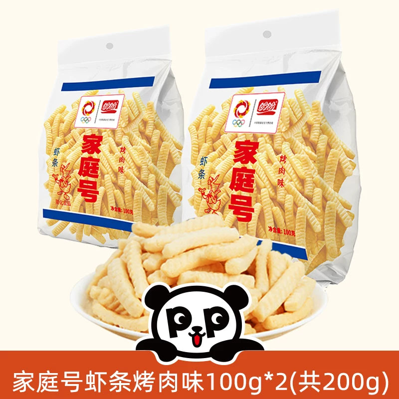 盼盼家庭号薯片虾条超大包办公室解馋休闲零食老式回忆大礼包虾片